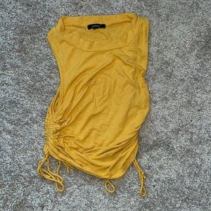 Mustard Lace Up Shirt